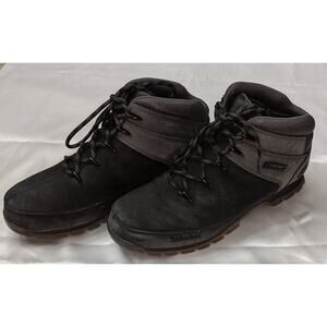 Timberland Euro Sprint Mens Nubuck Leather Black & Gray Hiking Boots A1KAC Sz 11